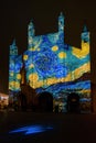 Light mapping over the Saint Lawrence cathedral of Alba Piedmont, Italy